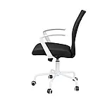 Офісне крісло АКЛАС Арсі чорне сидіння з білим пластиком каркасом на колесиках, фото 3