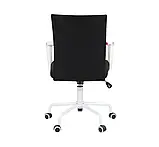Офісне крісло АКЛАС Арсі чорне сидіння з білим пластиком каркасом на колесиках, фото 4