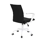 Офісне крісло АКЛАС Арсі чорне сидіння з білим пластиком каркасом на колесиках, фото 5