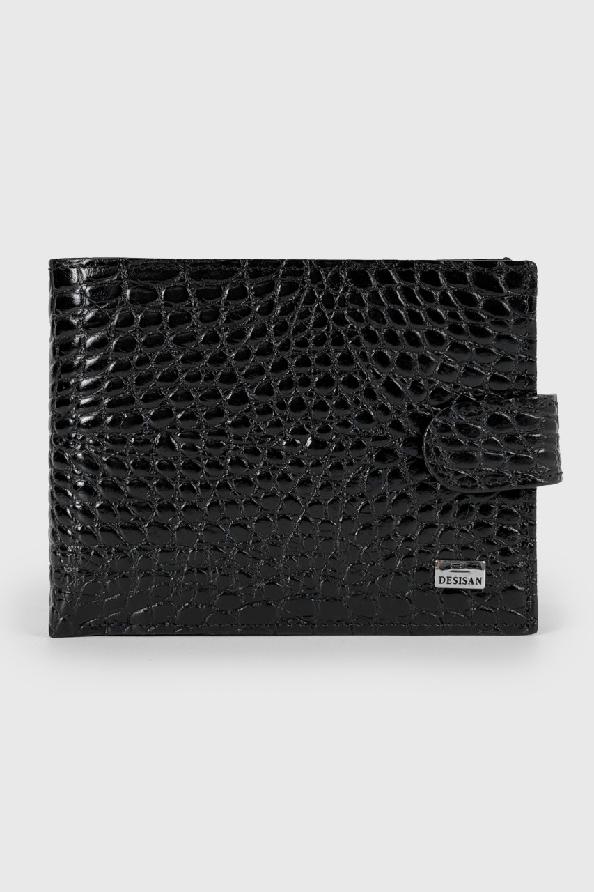 Чоловічий шкіряний портмоне Desisan 741-11 чорне, фото 1