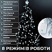 Гірлянда на ялинку біле світло 22 м 218 LED світлодіодна нитка для дому електрична одноколірна чорний дріт, фото 5
