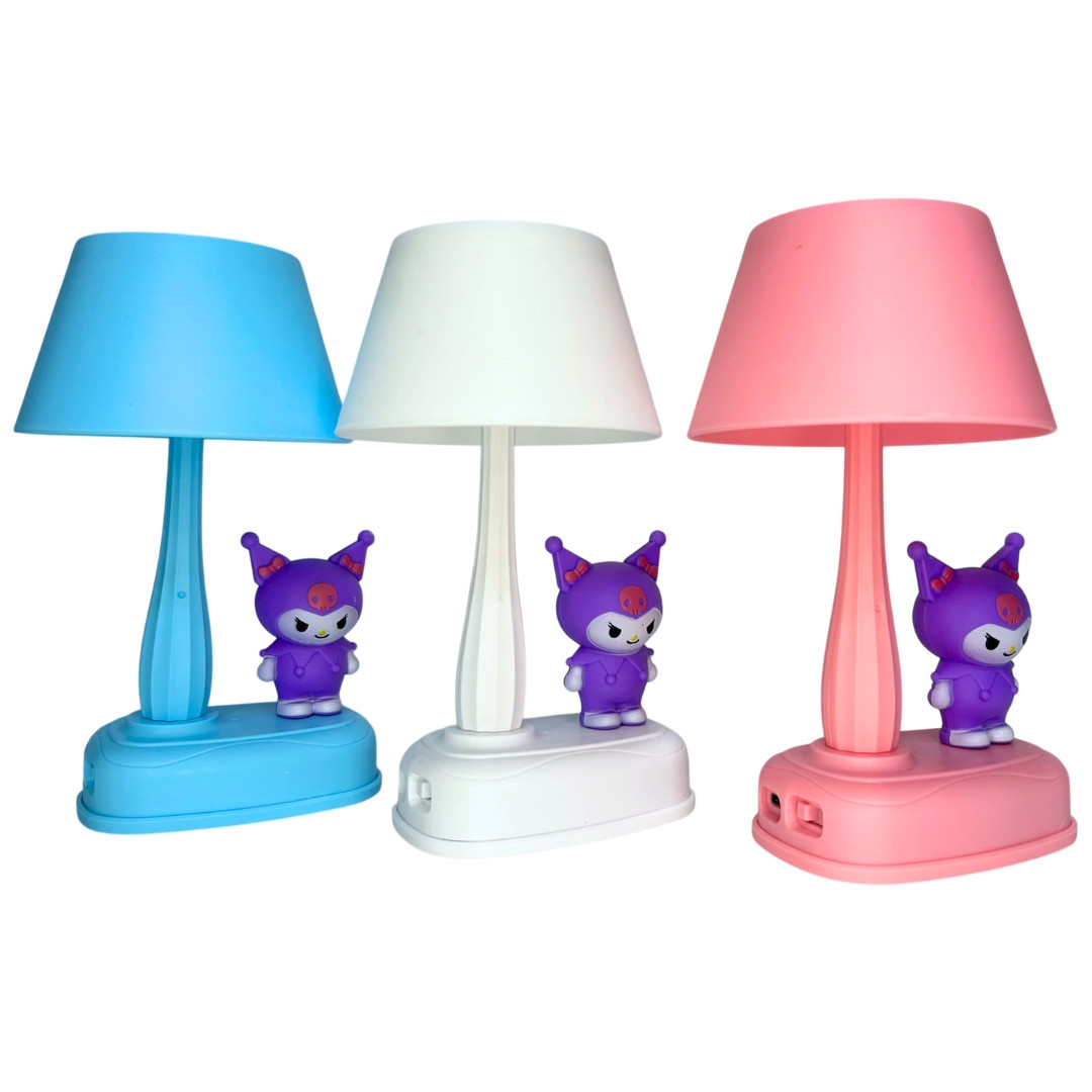 Світильник дитячий + нічник Куромі Kuromi під торшером h-19 см з наклейками, асорті (зарядка від USB) 343-А, фото 1
