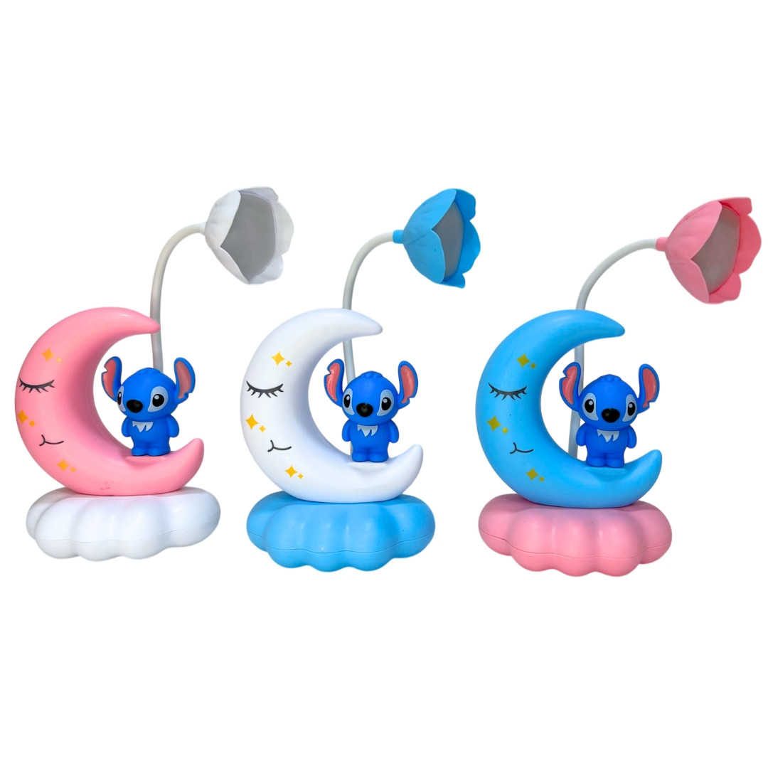 Світильник дитячий + нічник Стіч на місяці h-17 см, асорті (зарядка від USB) 352-В, фото 1