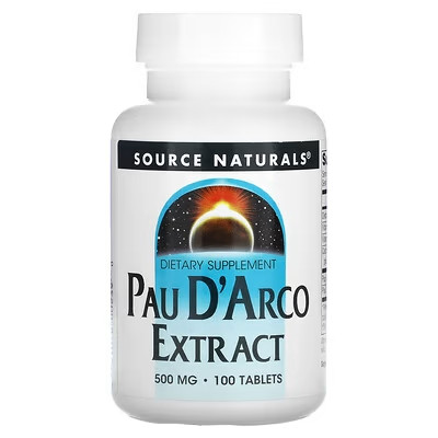 Екстракт кори мурашиного дерева (Пау Дарко) 500 мг 100 таб Source Naturals USA
