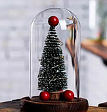 Новорічний нічник ялинка в колбі з гірляндою Різдвяний декоративний світильник, фото 3
