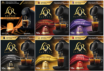 Кава в капсулах L'OR BARISTA  Double CAPSULES COLLECTION (6видів по 10 капсул)