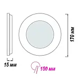 LED світильник врізний круглий 12W 6500К Lemanso, фото 4