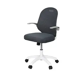 Крісло дитяче комп'ютерне Тесоро сіре на білому каркасі з коліщатками