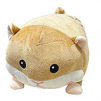 Мягкая игрушка подушка "Хомяк" с пледом, плюшевая, коричневая, 50 см, для путешествий