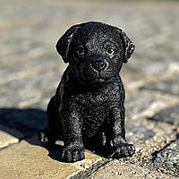 Садова фігура Цуценя лабрадора, чорне (16хх13х13 см), садові фігури з полістоуну, садові статуетки