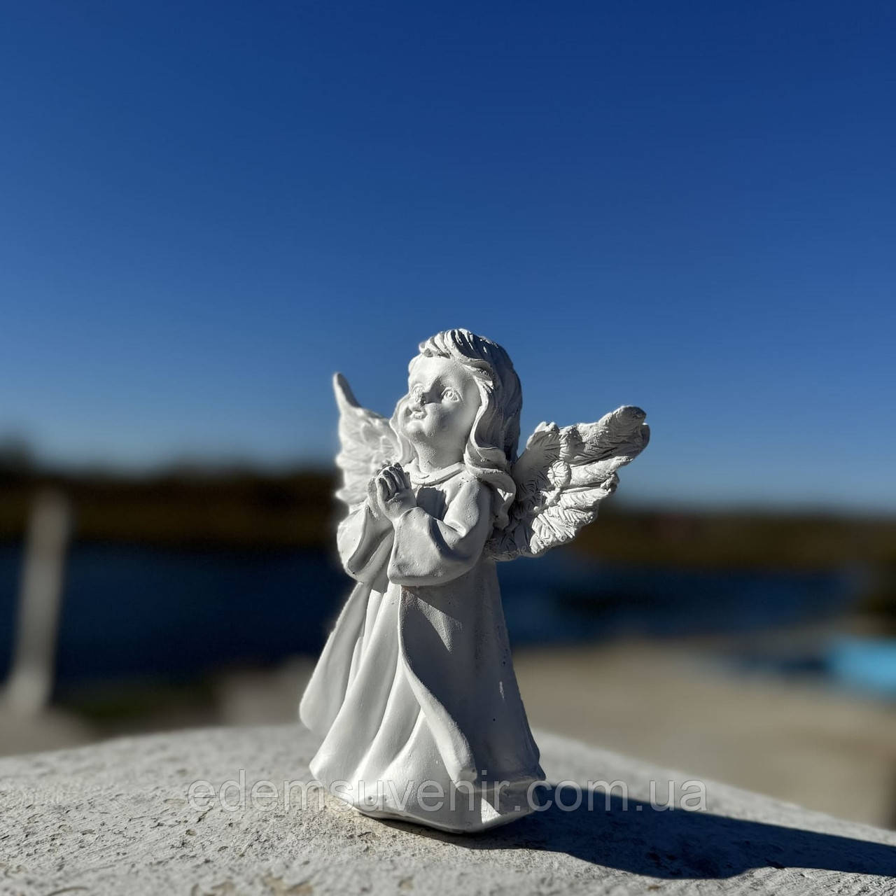 Садова фігура Янгол молиться, долоні разом, фігурки ангелів, статуетка янгол, ангелок, статуетки ангелочків, статуетки янголів, фото 1