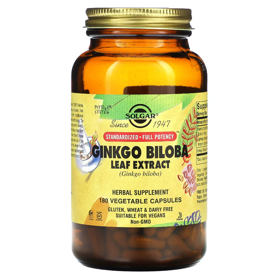 Ginkgo Biloba Leaf Extract Solgar 180 капсул, фото 1