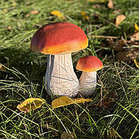 Садова фігура Гриб бабка подвійна (21×20×13 см), фігурки грибів для саду, садові статуетки, садові фігури з полістоуну