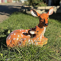 Садова фігура Косуля з малюком (31х25х43 см), садові фігури з полістоуну, садові фігурки і скульптури