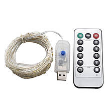 Кімнатна LED USB гірлянда Xmas "Роса" з пультом управління Біле освітлення 5 м (HA-62), фото 6
