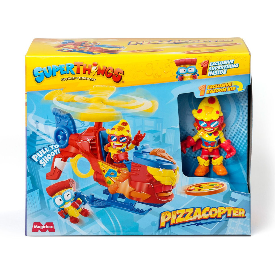 Ігровий набір Піцакоптер-S SuperThings PSTSP118IN120 гелікоптер, казум-кид, фігурка, фото 1