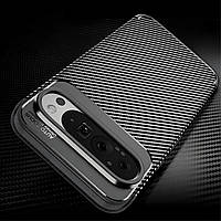 Протиударний чохол Карбон для Google Pixel 9 чорний силіконовий бампер