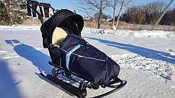 Сани дитячі Prampol на колесах з ручкою штовхачем VIP Rasper Delux 7в1 (овчина)