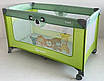 Дитячий манеж ліжечко 2в1 з м'яким дном для перших кроків та відпочинку швидке складання сталева рама сітка коліщатка, фото 6