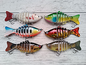 Набір Воблерів SwimBait (свімбейт) 100 мм / 15 гр 6шт Секційних