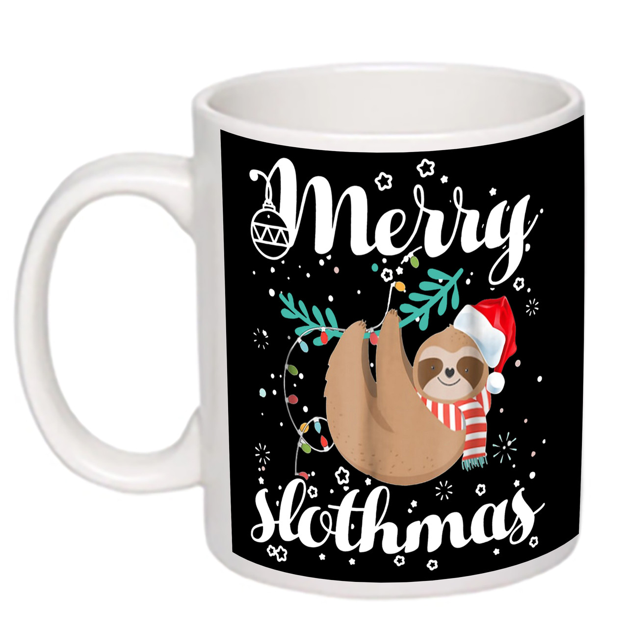 Чашка з друком "Merry Slothmas" 330мл (колір білий) (21354)