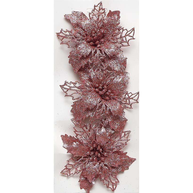 Квіти, банти на ялинку червоні 3 шт., фото 1