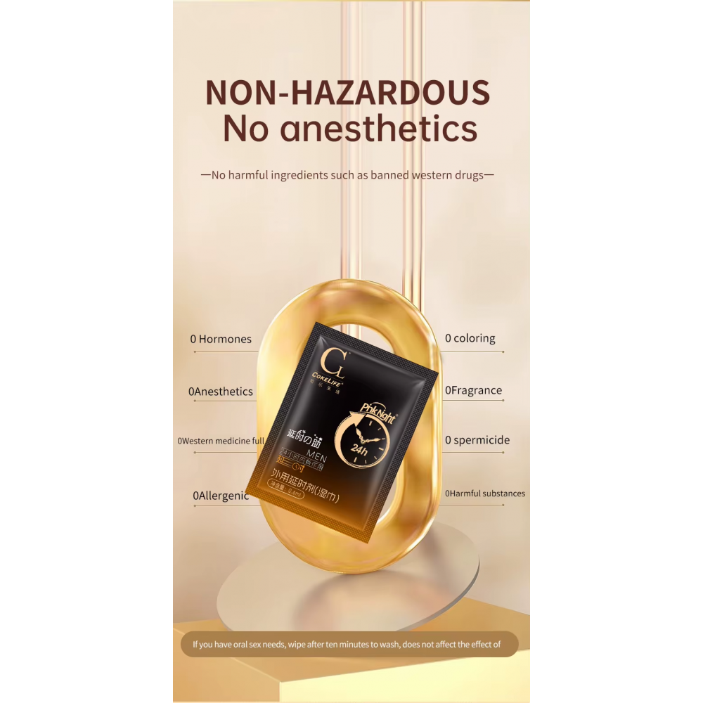 Вологі серветки для продовження статевого акту CokeLife brown 0.6 ml