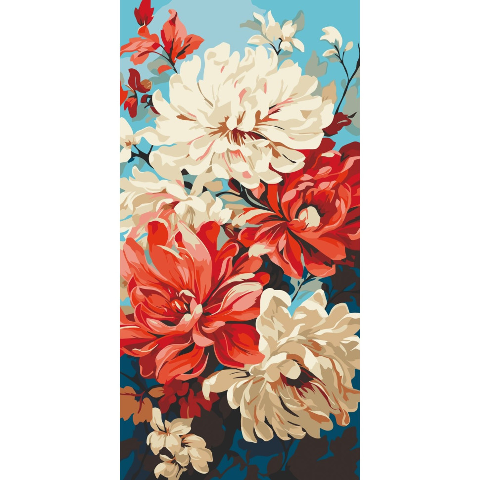 Картина за номерами 40х80 см. Жоржини АС13070, фото 1