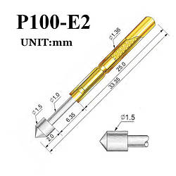 P100-E2 пружинистий контакт Pogo Pin