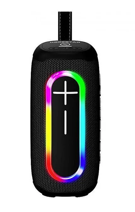 Бездротова колонка Hopestar P60 портативна акустика з підсвіткою LED чорна