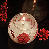 Декоративнаелева свічка Чародійка новорічна куля червона, фото 2