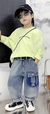 Джинси Alder баггі широкі для хлопчика 4-7 років скейтери , 98, Блакитний