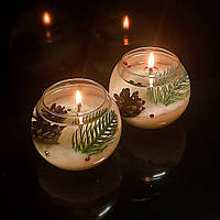 Декоративна гелева свічка Чародійка куля новорічна