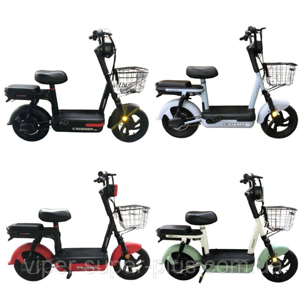 Електровелосіпед Електроскутер Двохмісний Crosser Mini 2024 (450W, 48V, 12Ah) колесо 14*2.75