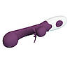 Вібратор з метеликом-стимулятором та 30 режимами вібрації Pretty Love Butterfly Kiss Dark Purple, фото 7