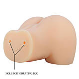 Реалістичний мастурбатор з подвійним отвором вагіна та анус та віброяйцем Crazy Bull Mila, фото 6