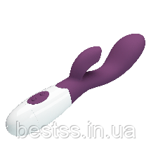 Вібратор з потужою стимуляцією точки G та ніжними вібраціями для клітора Pretty Love Brighty Dark Purple, фото 4
