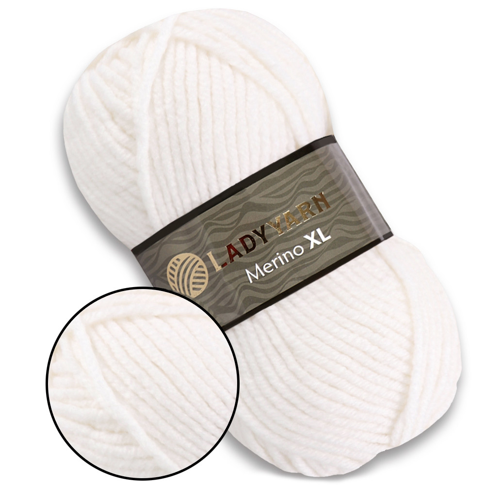 Lady Yarn Merino XL, Білий №25, фото 1