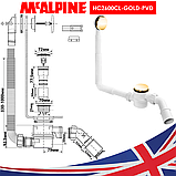 Сифон для ванни "клік-клак" золото HC2600CL-GOLD-PVD McALPINE, фото 3