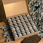 Набір ялинкових куль 18 штук у коробці, Оксамит нюдовий сірий, d - 8 см, Хатинка, фото 3