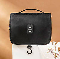 Дорожня косметичка, органайзер для туалетного приладдя, універсальний несесер. Чорного кольору