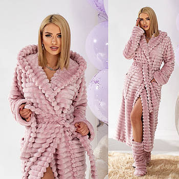 Пухнастий теплий жіночий халат (р.42-48,50-54,56-60) Туреччина