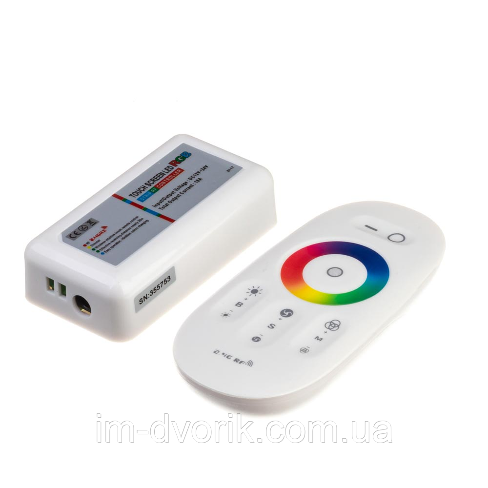 Контролер для світлодіодної стрічки RGB DC12-24V 18А з пультом 2.4GHz, фото 1