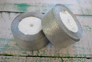 Стрічка парча, колір — срібло, 40 мм (22метра)