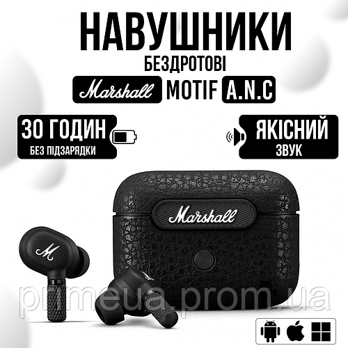 Бездротові накладні Навушники marshall Motif A.N.C. bluetooth black ...