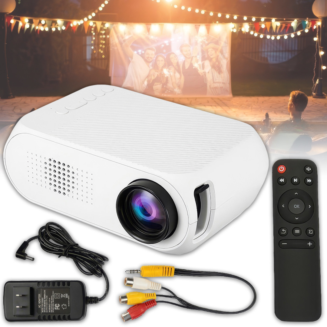 Проектор з пультом та вбудованим динаміком Projector LED UTM YG-320 Білий, фото 1