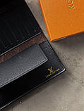 Жіночий гаманець Louis Vuitton чорний стьобаний подвійний Луї Віттон, фото 5
