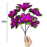 Штучні квіти букет клематис із зеленою підставкою, 34см, фото 4