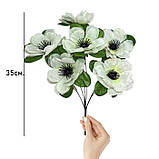 Штучні квіти букет анемони на Великдень із зеленою підставкою, 35см, фото 4