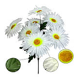 Штучна квіті букет ромашки білі ворсиста тичинка, 46 см, фото 6